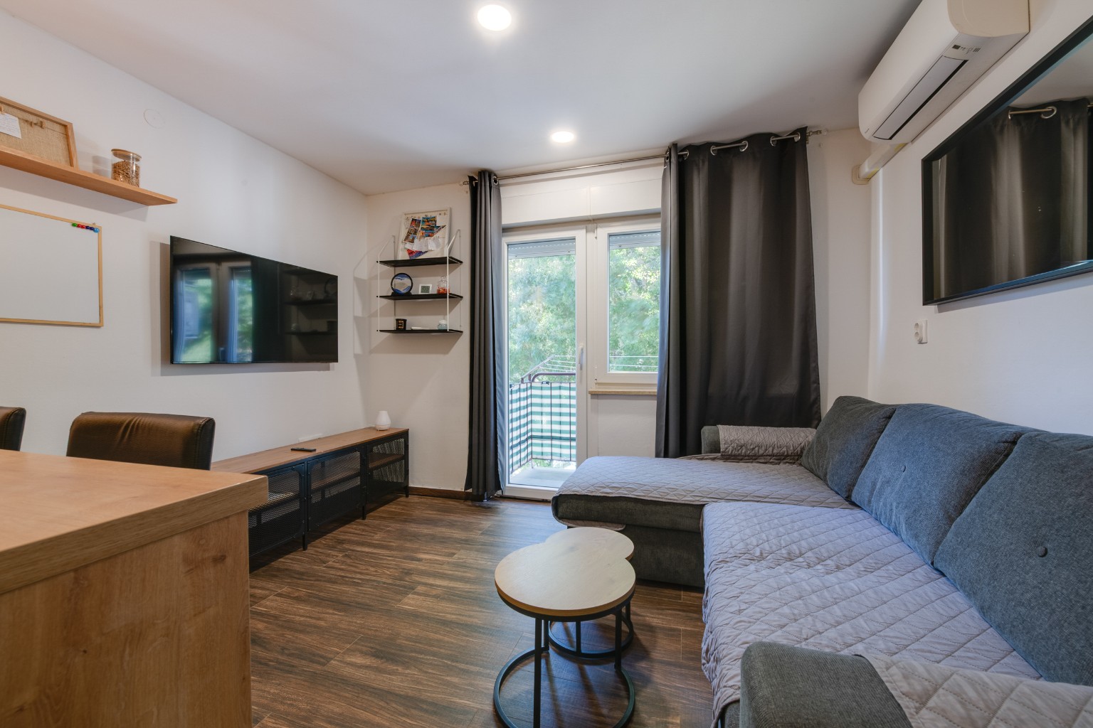 Living room with sofa and balcony